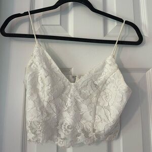 Lacey white bralette top